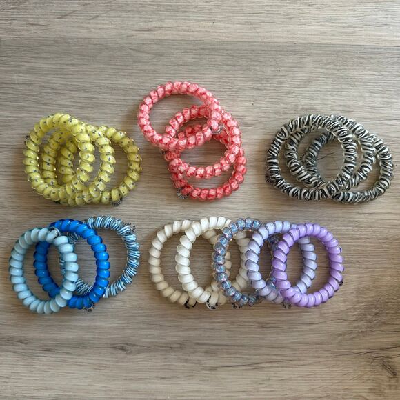 TeleTies Tele Ties Phone Cord Hair Accessories Ties - 17 Pieces - Please Read! - Picture 1 of 6